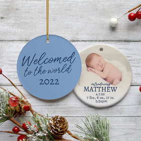 Personalized Baby Boy Photo Christmas Ornament