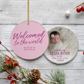 Personalized Baby Girl Photo Christmas Ornament