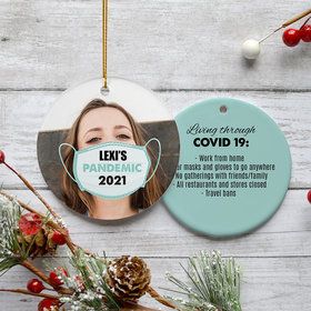 Personalized Pandemic Life Photo Christmas Ornament