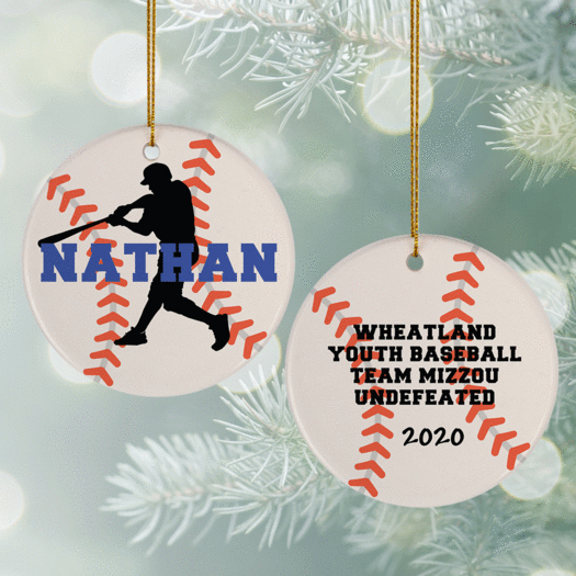 Personalized Baseball Christmas Ornament