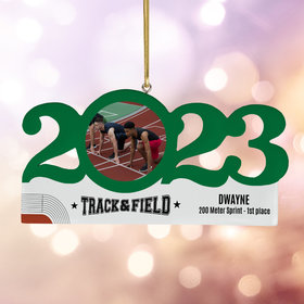 Personalized 2023 Dated Track and Field Christmas Ornament