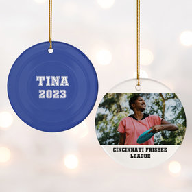 Personalized Frisbee Christmas Ornament