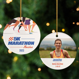 Personalized 5K Photo Christmas Ornament