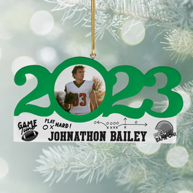 Personalized 2023 Dated Football Christmas Ornament