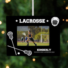 Personalized Lacrosse Picture Frame Christmas Ornament