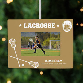 Personalized Lacrosse Picture Frame Christmas Ornament
