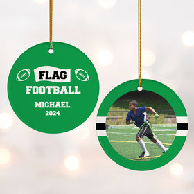 Personalized Flag Football Christmas Ornament