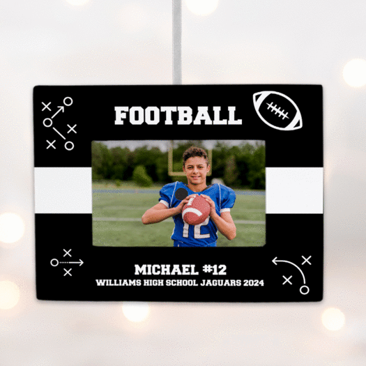Personalized Football Picture Frame Photo Ornament