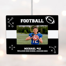 Personalized Flag Football Picture Frame Photo Ornament