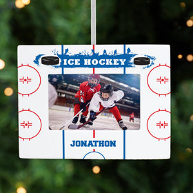Personalized Hockey Picture Frame Photo Ornament