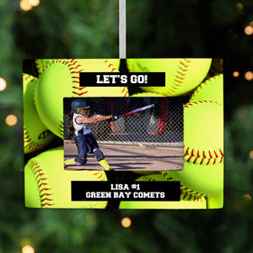 Personalized Softball Picture Frame Photo Ornament