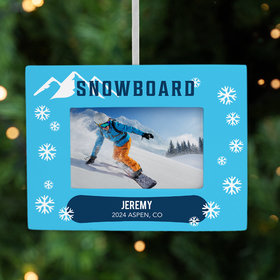 Personalized Snowboarding Picture Frame Photo Ornament