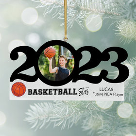 Personalized 2023 Dated Basketball Christmas Ornament