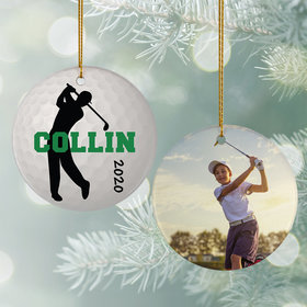 Personalized Golf Photo Christmas Ornament