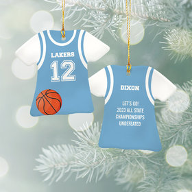 Personalized Basketball Jersey Christmas Ornament