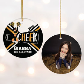 Personalized Cheer Photo Christmas Ornament