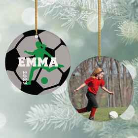 Personalized Soccer Photo Christmas Ornament