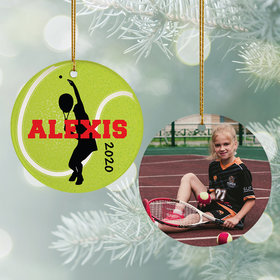 Personalized Tennis Photo Christmas Ornament