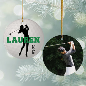 Personalized Golf Photo Christmas Ornament