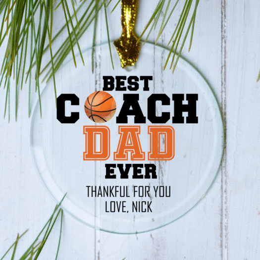 Personalized Best Coach Basketball Christmas Ornament