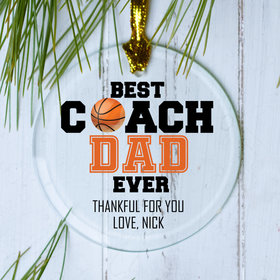 Personalized Best Coach Basketball Christmas Ornament