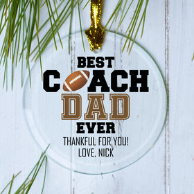 Personalized Best Coach Football Christmas Ornament