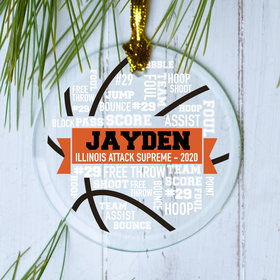 Personalized Basketball Sports Words Christmas Ornament