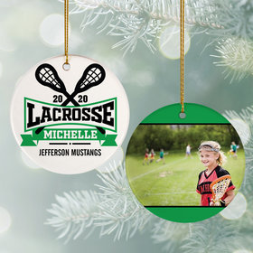 Personalized Lacrosse Photo Christmas Ornament