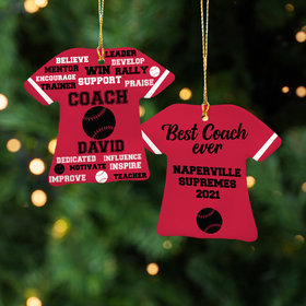 Personalized Best Coach Baseball - Purple Christmas Ornament