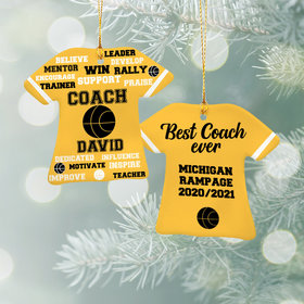 Personalized Best Coach Basketball - Purple Christmas Ornament