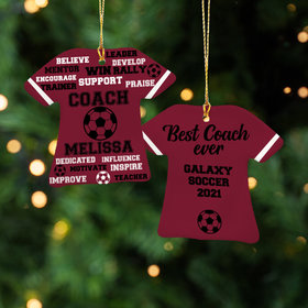 Personalized Best Coach Soccer - Purple Christmas Ornament