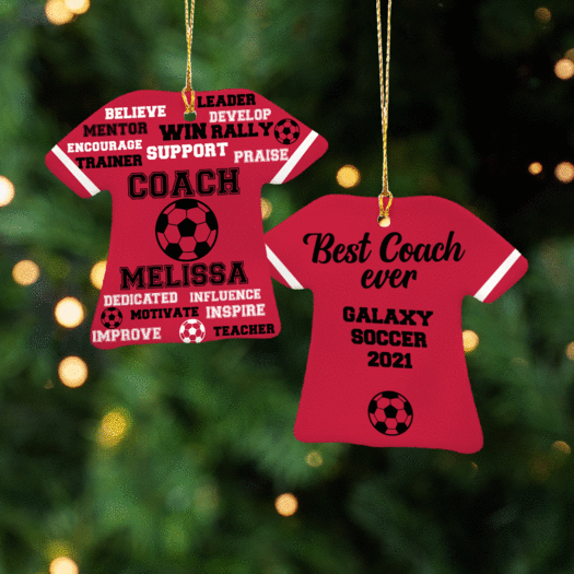 Personalized Best Coach Soccer - Purple Christmas Ornament