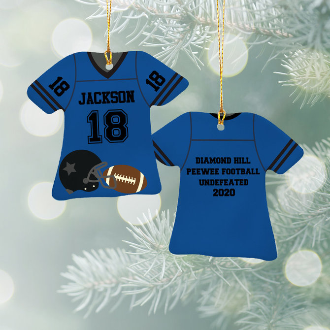 Personalized Football Jersey Christmas Ornaments