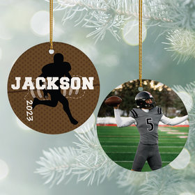 Personalized Football Photo Christmas Ornament