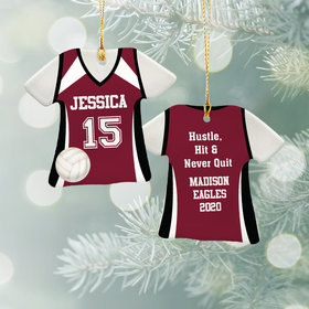 Personalized Volleyball Jersey - Purple Christmas Ornament
