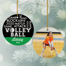 Personalized Word Cloud Volleyball - Purple Christmas Ornament
