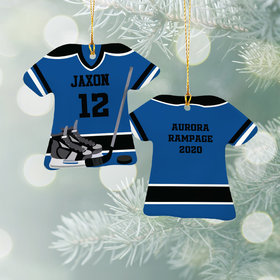 Personalized Hockey Jersey - Purple Christmas Ornament