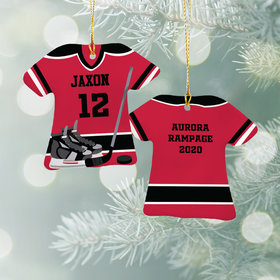 Personalized Hockey Jersey - Purple Christmas Ornament