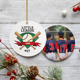 Personalized Little League Photo Christmas Ornament