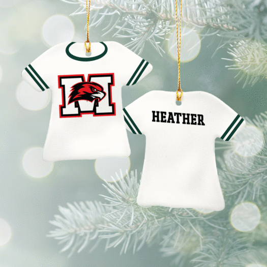 Personalized School Jersey Christmas Ornament