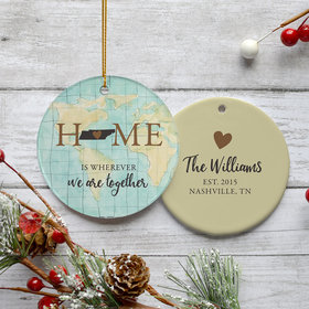 Personalized Tennessee Home Christmas Ornament
