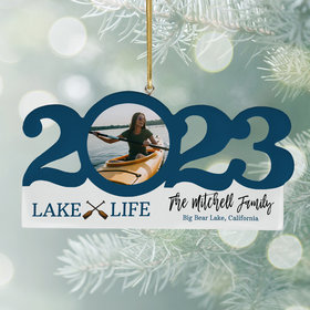 Personalized 2023 Dated Lake Christmas Ornament
