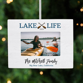 Personalized Lake Picture Frame Photo Ornament