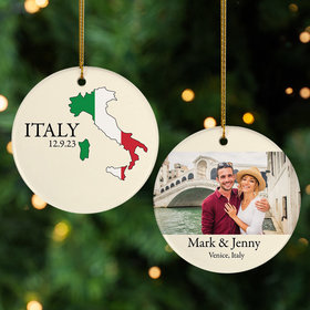 Personalized Italy Christmas Ornament