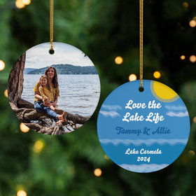 Personalized Lake with Photo Christmas Ornament