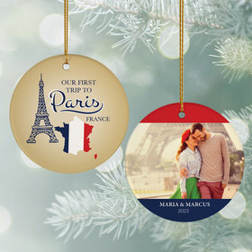 Personalized First Paris Trip Christmas Ornament