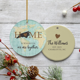 Personalized North Carolina Home Christmas Ornament