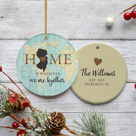 Personalized New Jersey Home Christmas Ornament