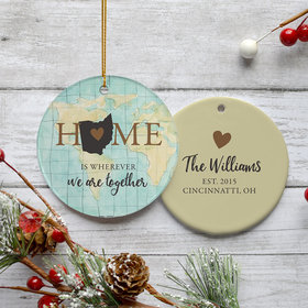 Personalized Ohio Home Christmas Ornament