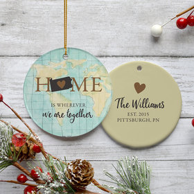 Personalized Pennsylvania Home Christmas Ornament